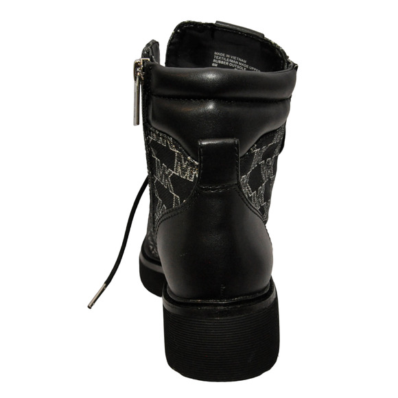 Michael Kors Trudy MK Signature Outline Jacquard Lace Up Boot Black Nib - Picture 4 of 5